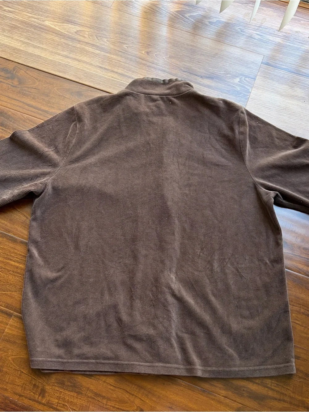 Brown Corduroy Zip Front Jacket